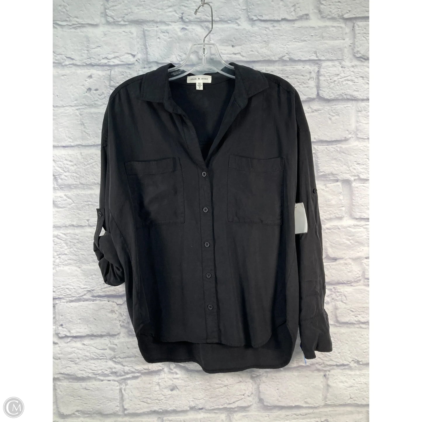 Top Long Sleeve By Cloth & Stone In Black, Size: S