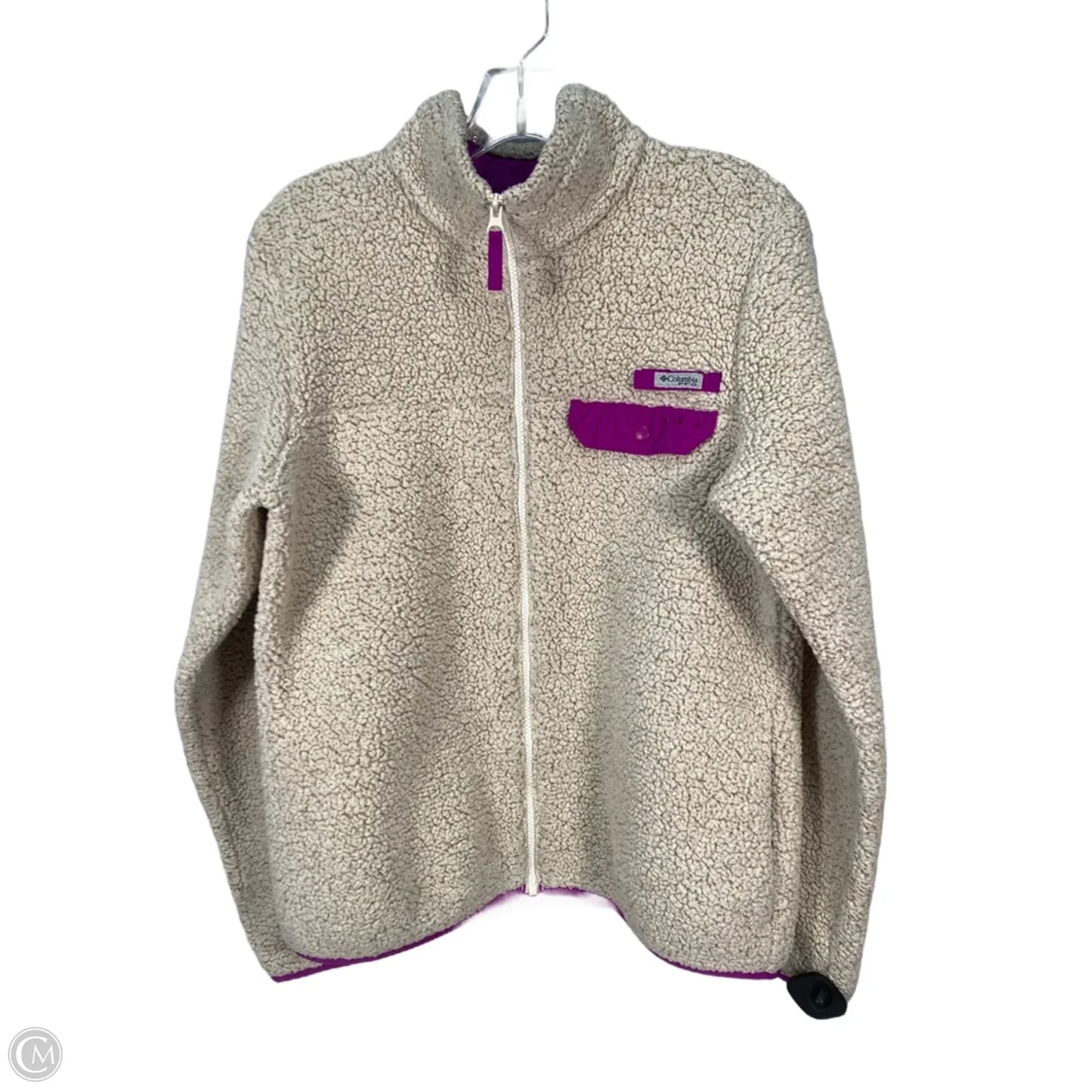 Jacket Faux Fur & Sherpa By Columbia In Purple & Tan, Size: L