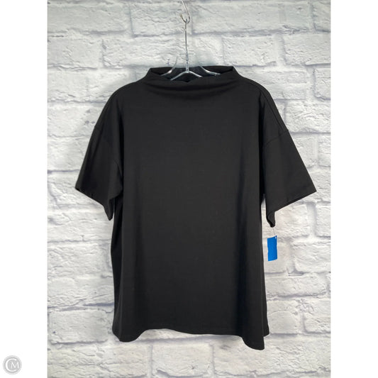 Top Short Sleeve By Eileen Fisher In Black, Size: L