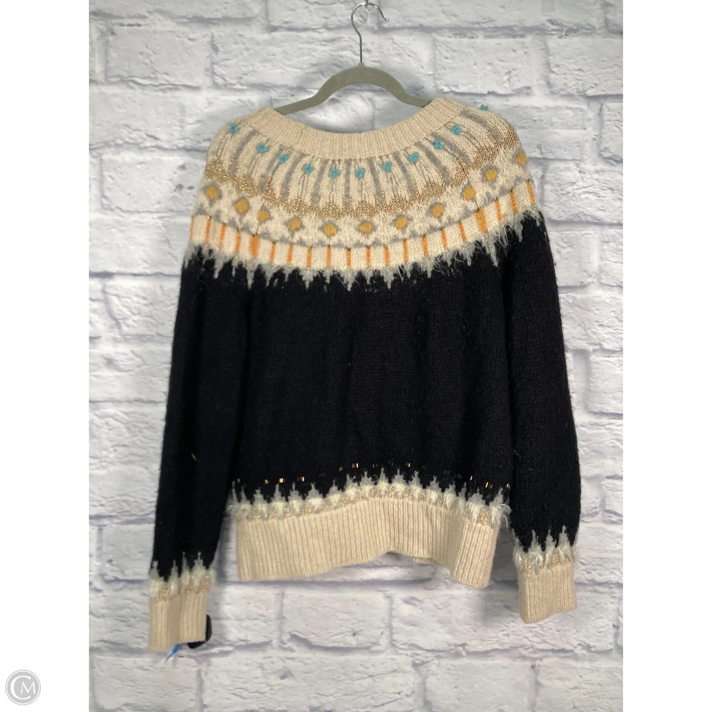 Sweater By Sleeping On Snow In Black & Cream, Size: L