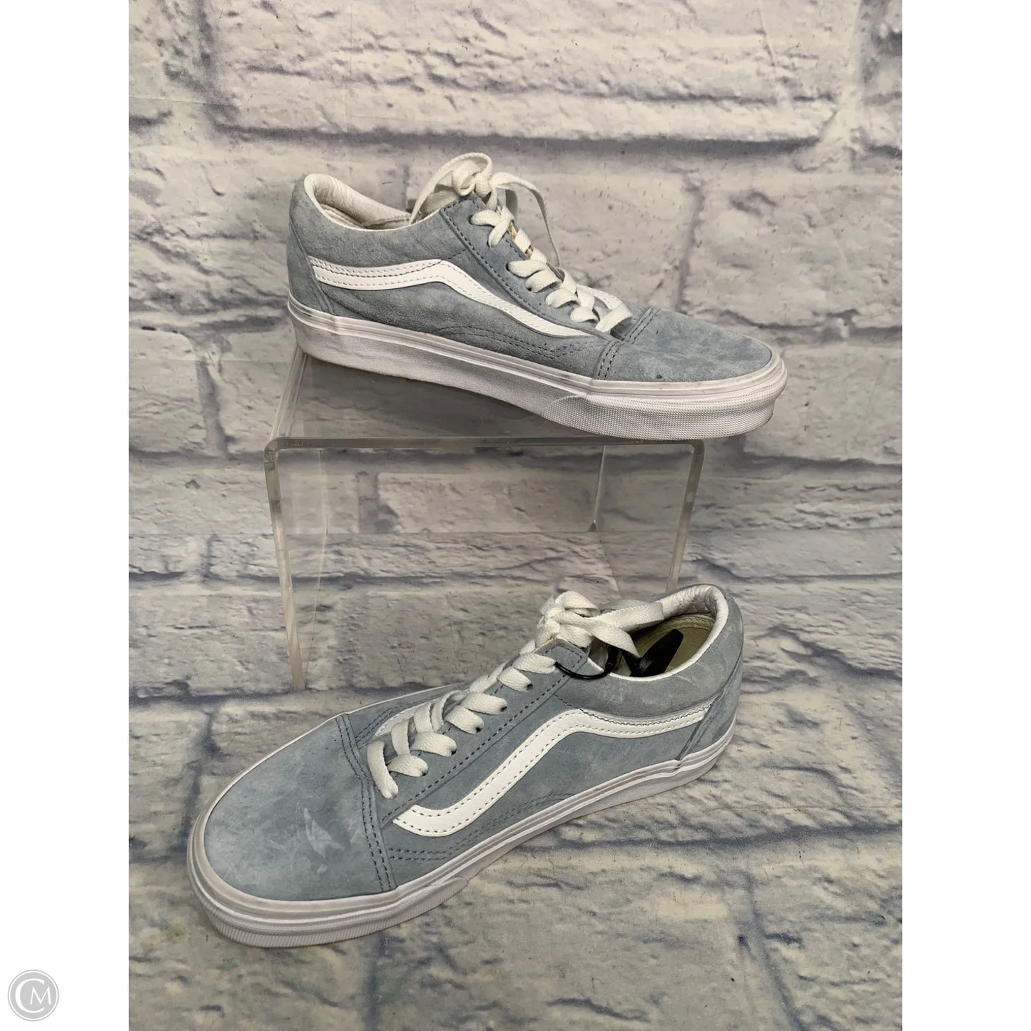 Shoes Sneakers By Vans In Blue & White, Size: 7.5