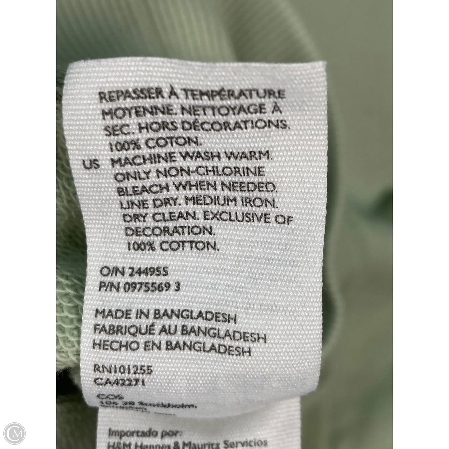 Sweatshirt Crewneck By Cos In Green, Size: M