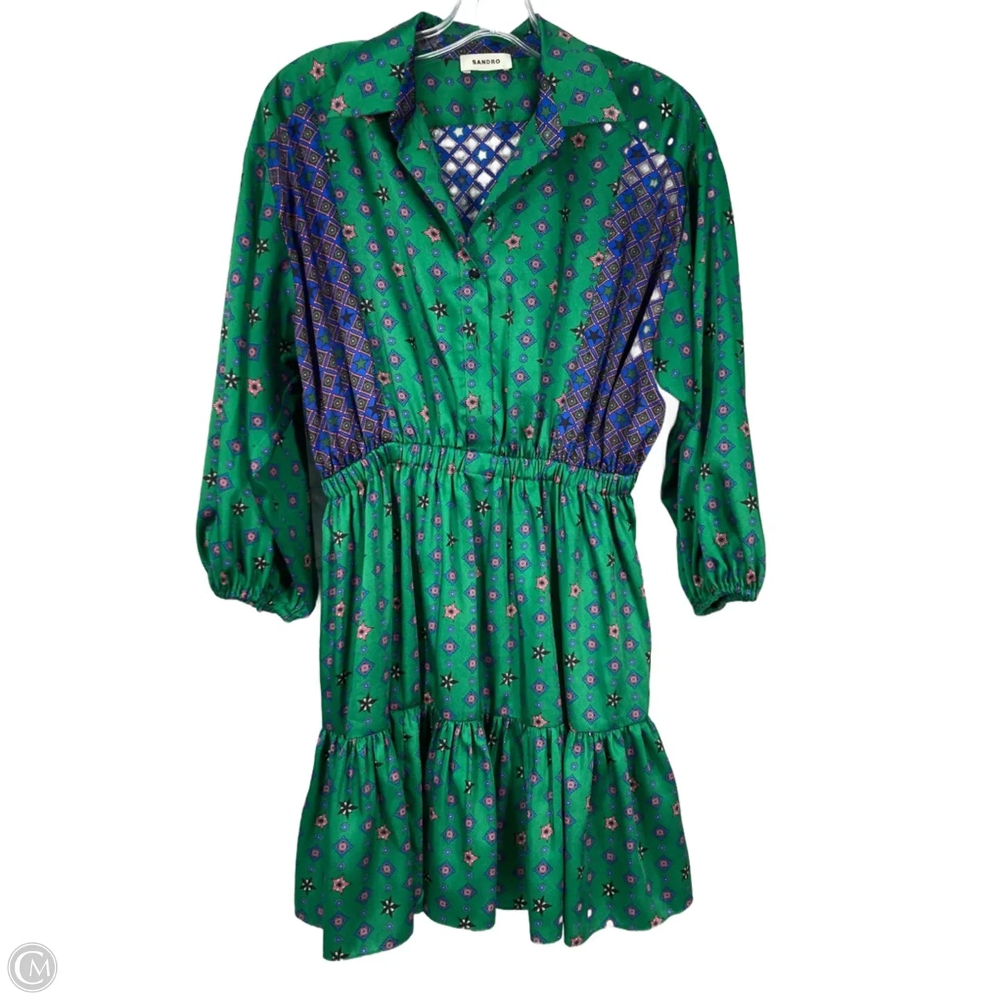 Dress Designer By Sandro In Blue & Green, Size: Xs