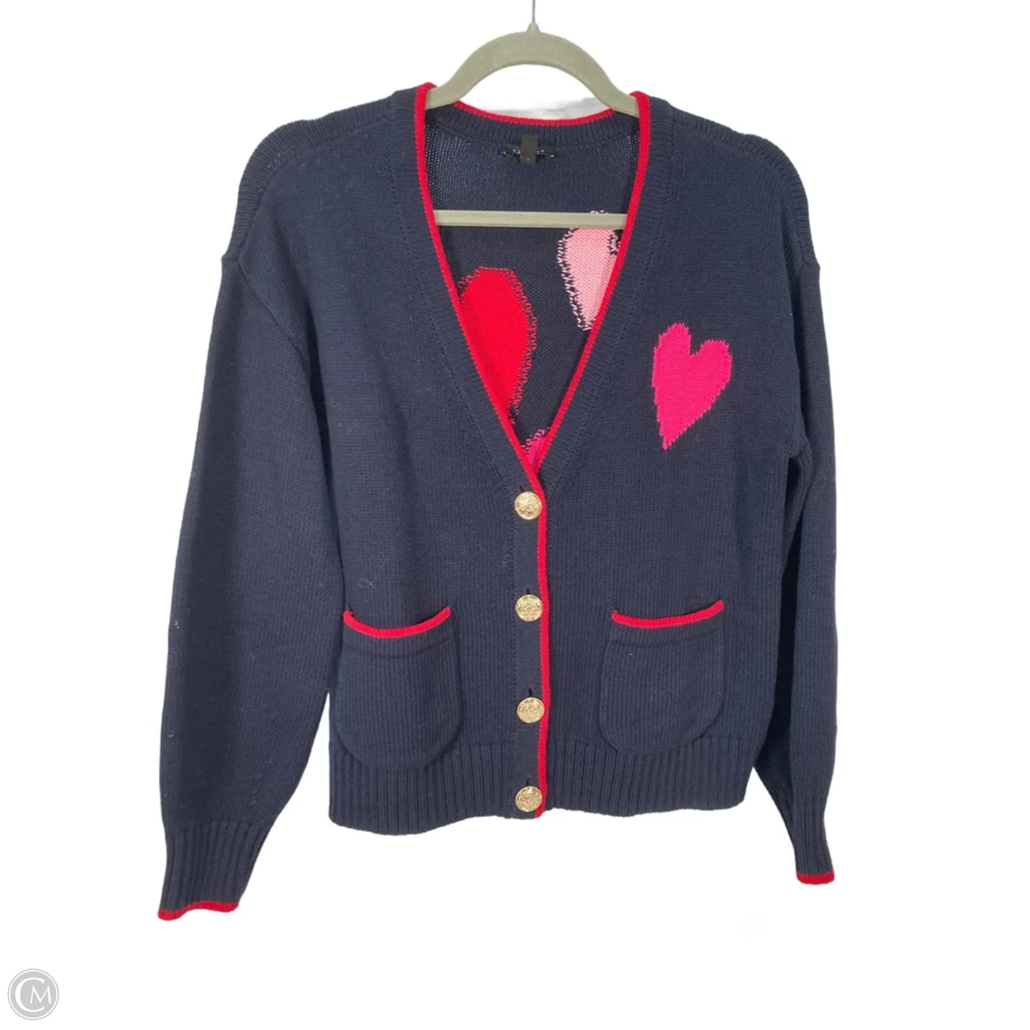 Sweater Cardigan By Talbots In Blue & Pink, Size: S