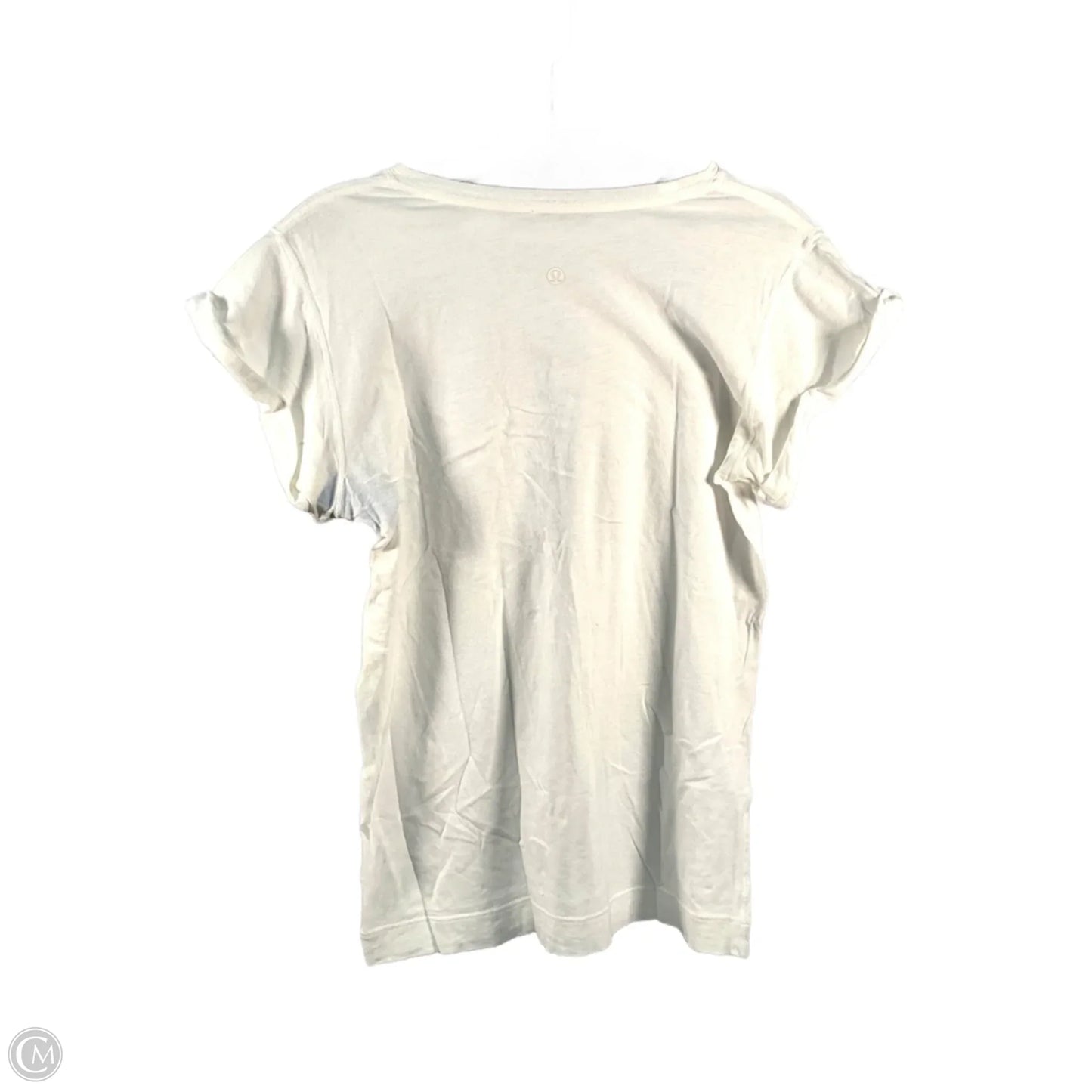 Athletic Top Short Sleeve By Lululemon In White, Size: S