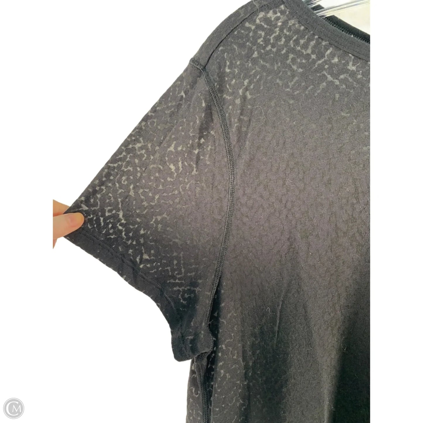 Athletic Top Short Sleeve By Lululemon In Black, Size: S