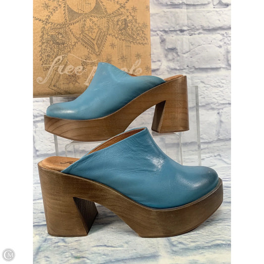 Shoes Heels Block By Free People In Blue & Brown, Size: 8