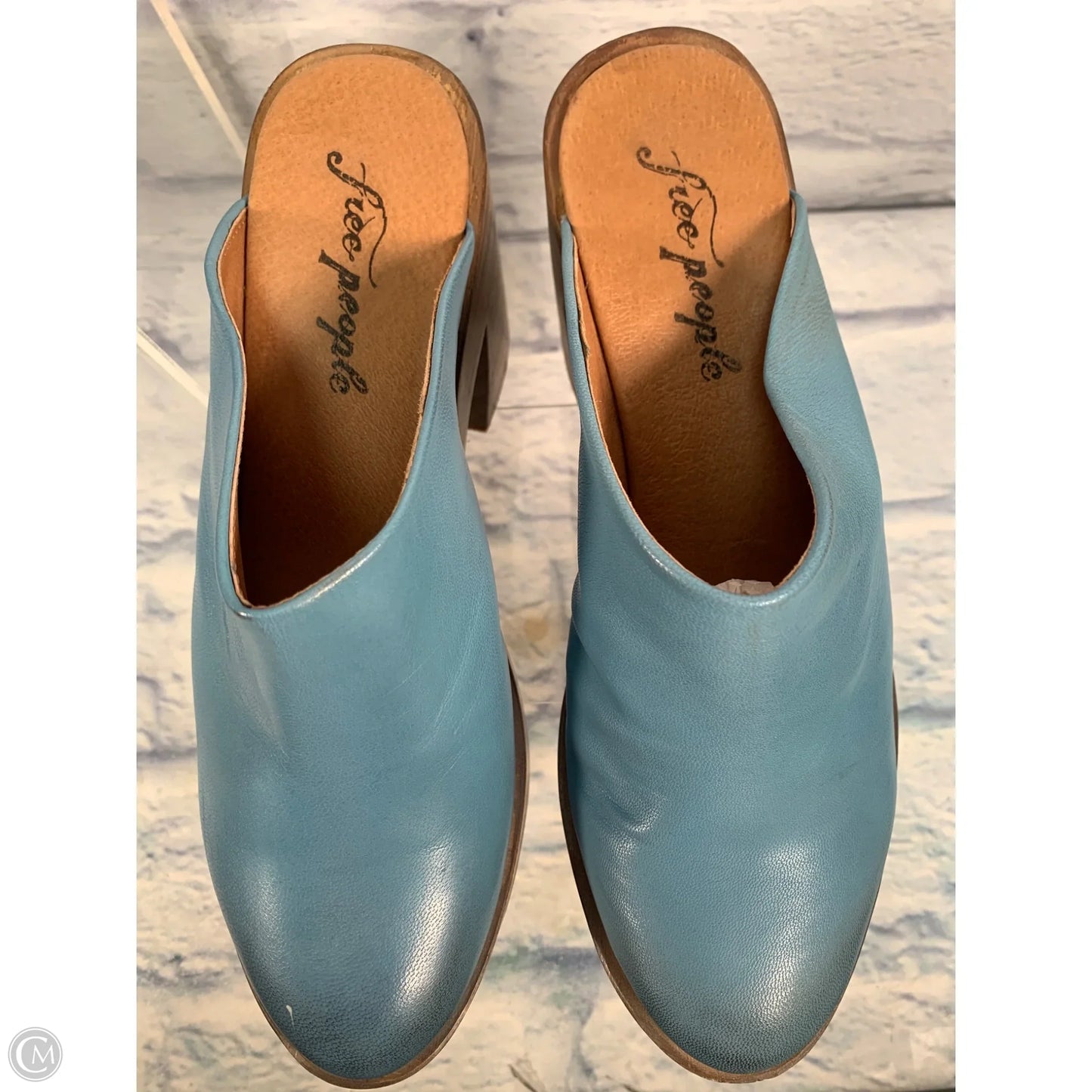 Shoes Heels Block By Free People In Blue & Brown, Size: 8