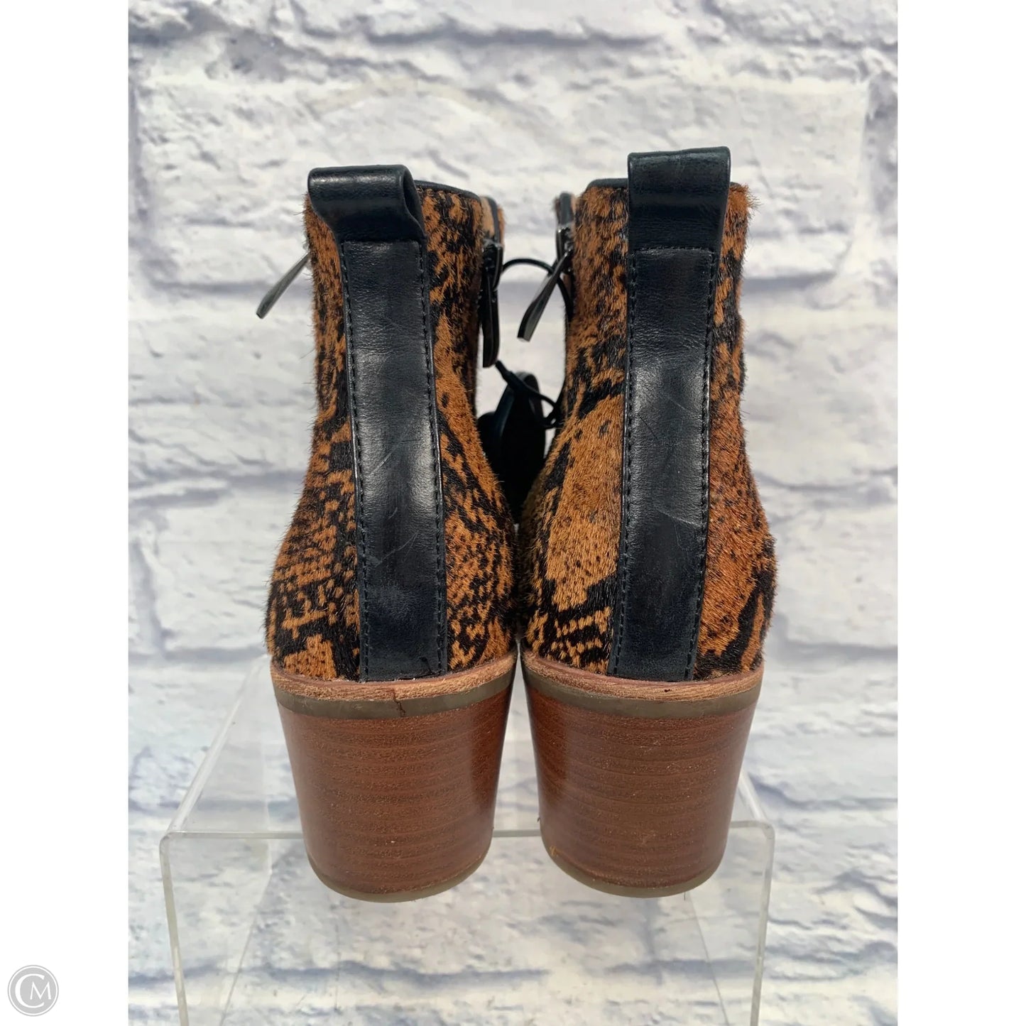 Boots Ankle Heels By Sofft In Animal Print, Size: 8