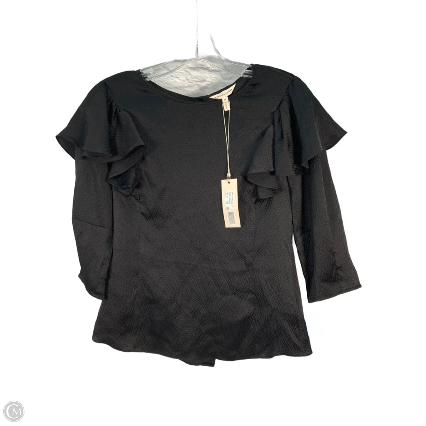 Blouse Long Sleeve By Rebecca Taylor In Black, Size: Xs