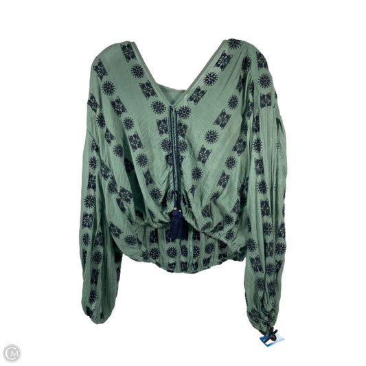 Top Long Sleeve By Free People In Blue & Green, Size: Xs