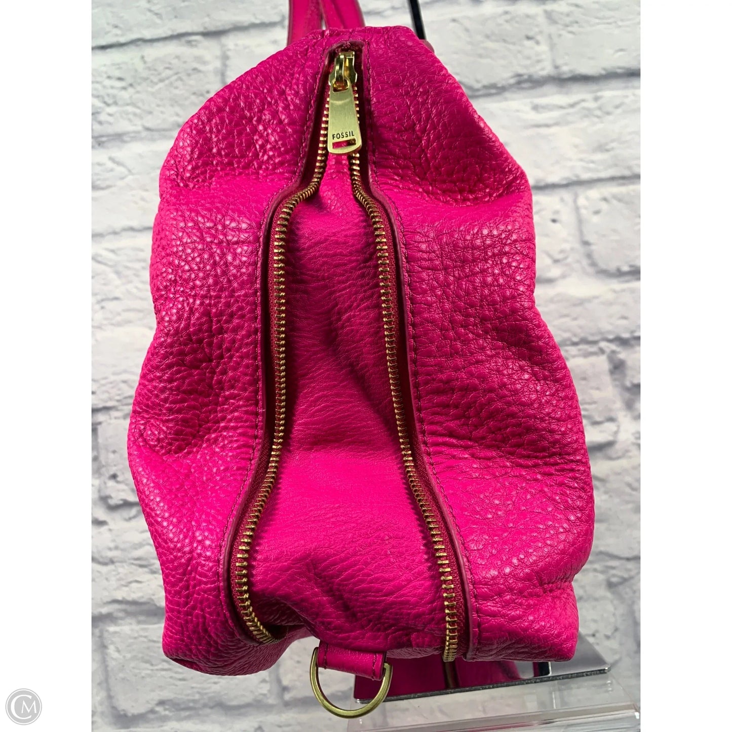 Handbag Leather By Fossil, Size: Large