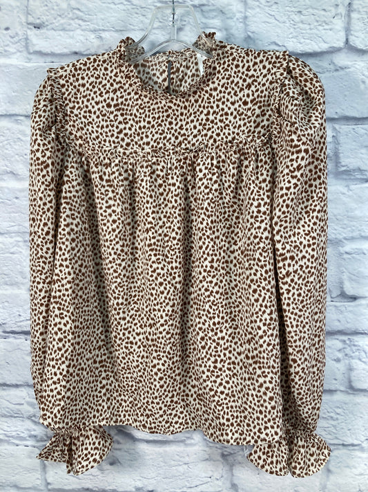 Animal Print Top Long Sleeve Glam, Size S