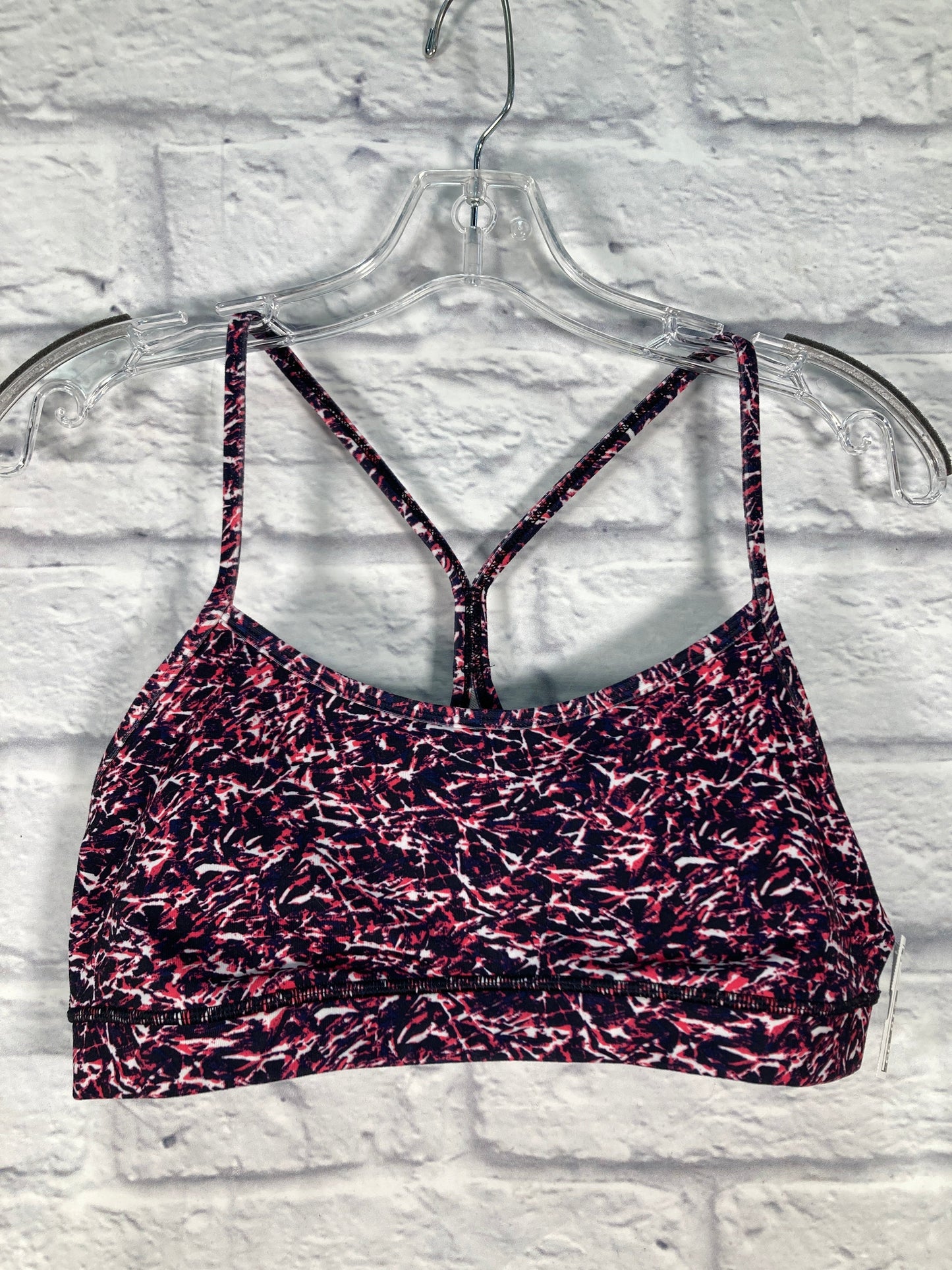 Athletic Bra By Lululemon In Black & Pink, Size: L