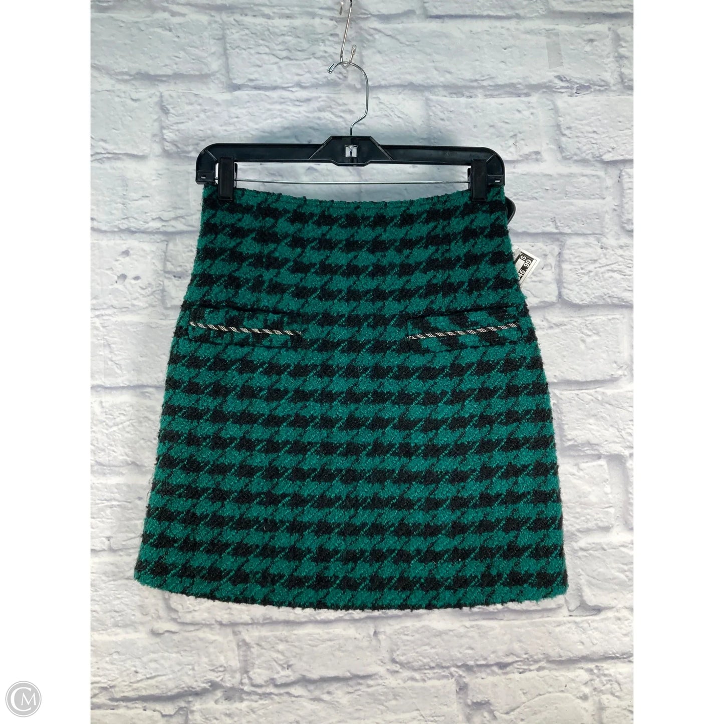Skirt Designer By Sandro In Black & Green, Size: Xs