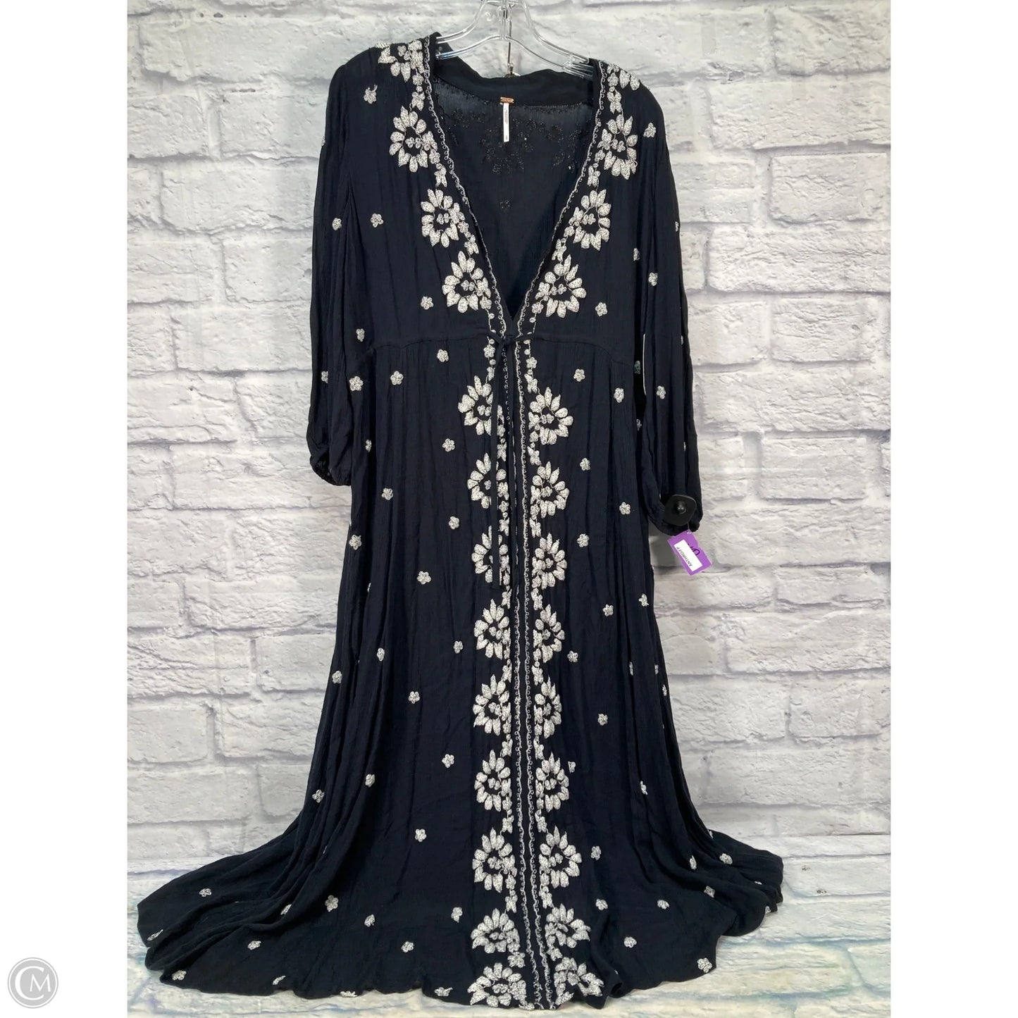Dress Casual Maxi By Free People In Black & White, Size: L