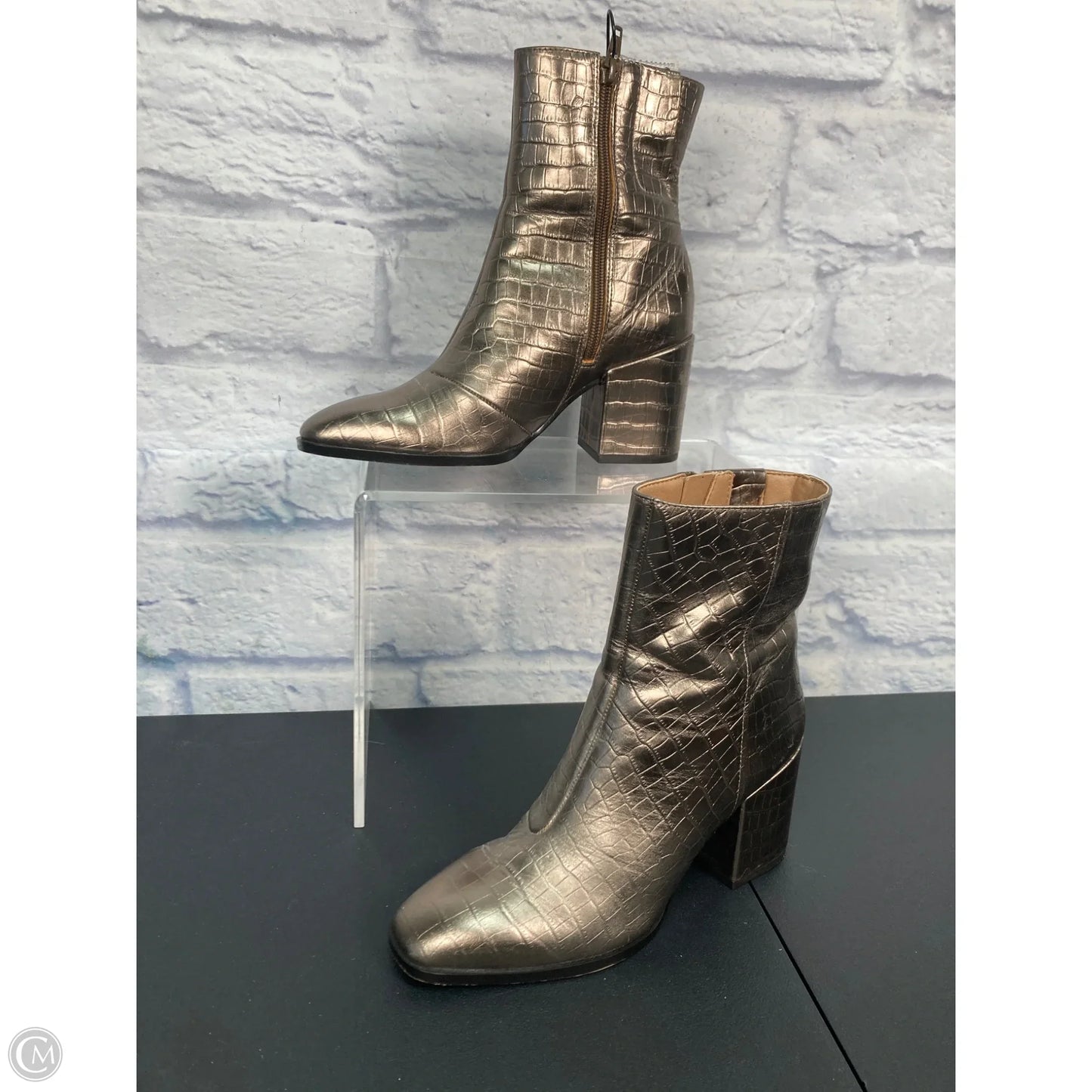 Boots Ankle Heels By Vionic In Bronze, Size: 6
