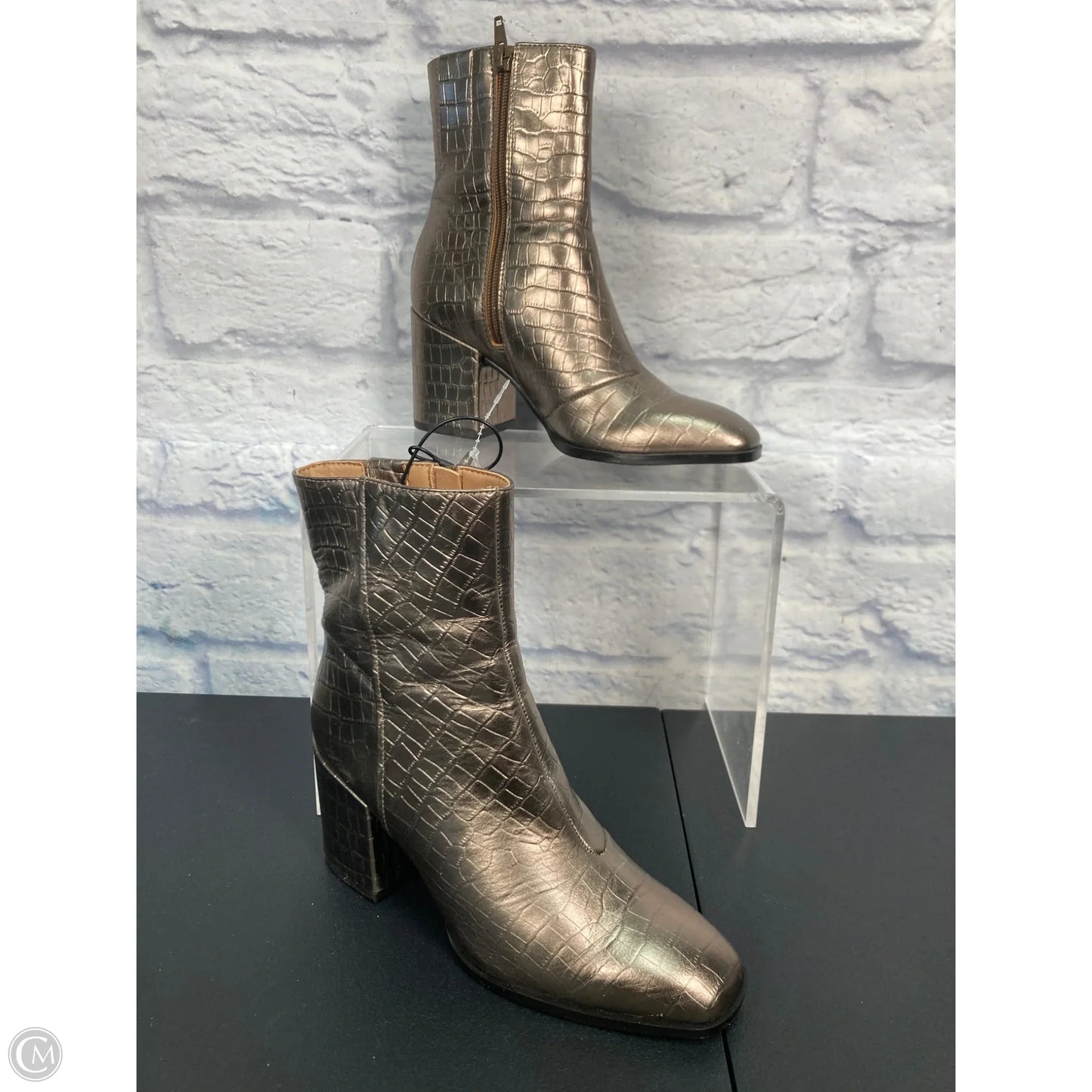Boots Ankle Heels By Vionic In Bronze, Size: 6