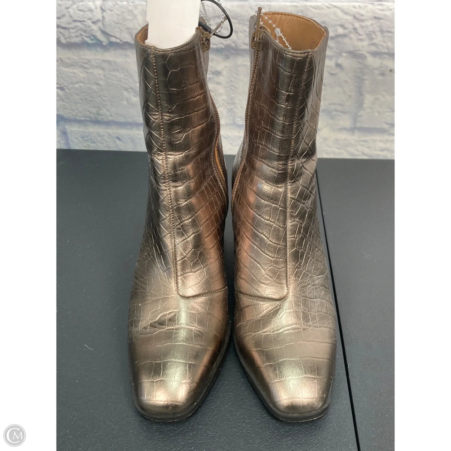 Boots Ankle Heels By Vionic In Bronze, Size: 6