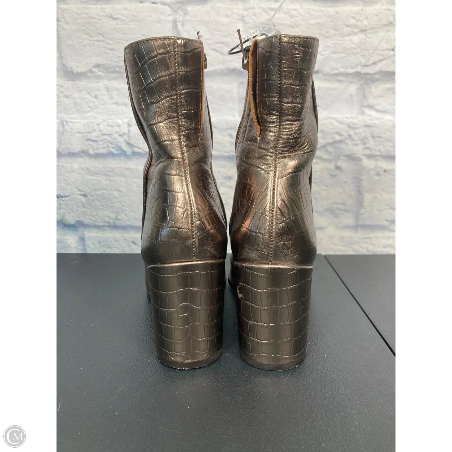 Boots Ankle Heels By Vionic In Bronze, Size: 6