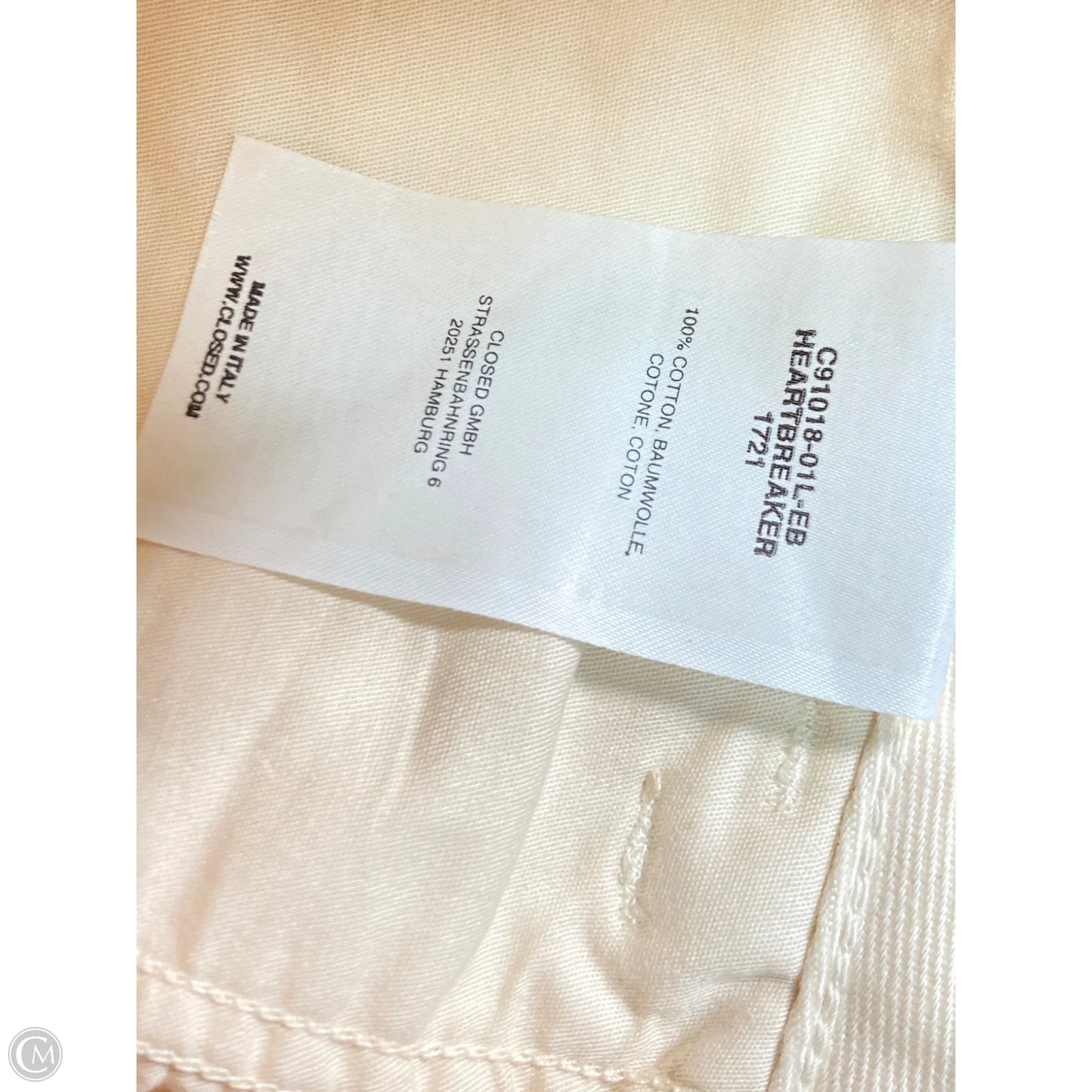 Jeans Straight By Closed In Cream, Size: 4