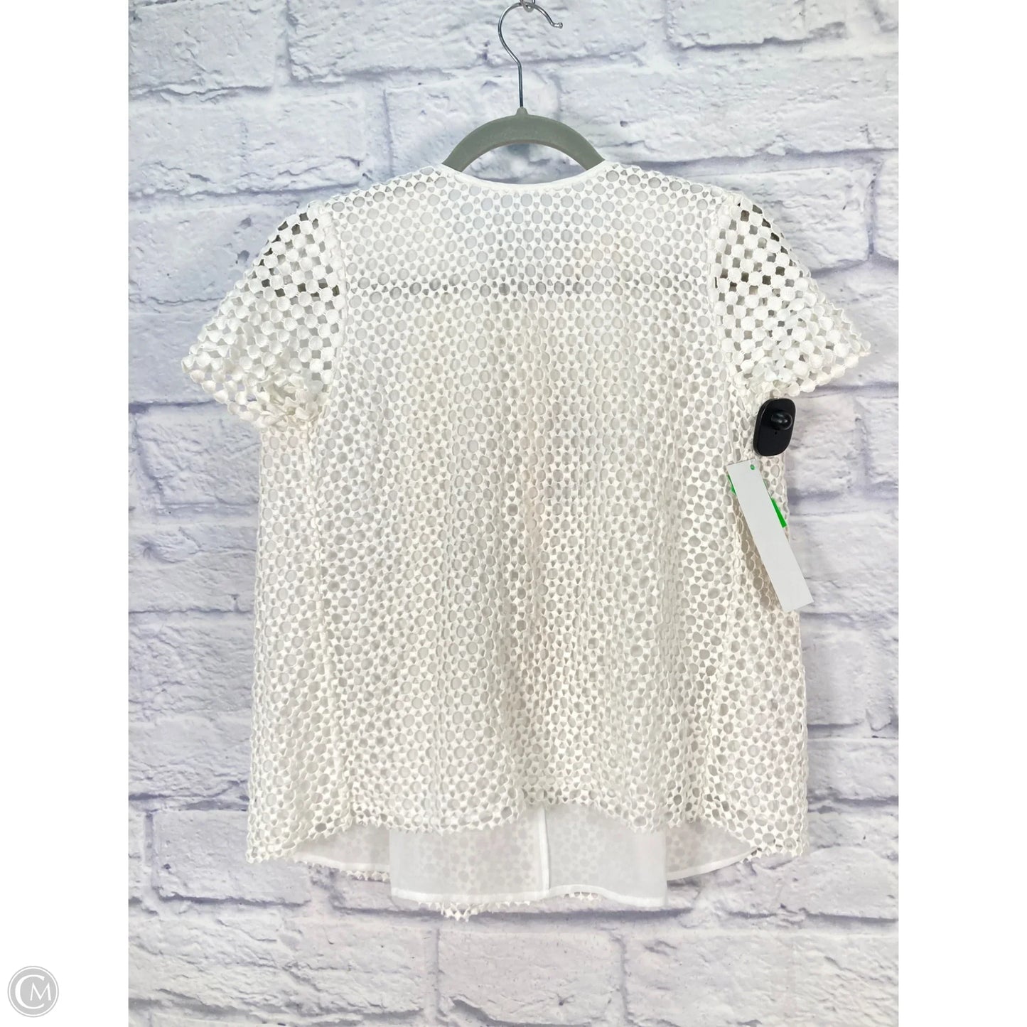 Top Short Sleeve Designer By Tory Burch In White, Size: Xs