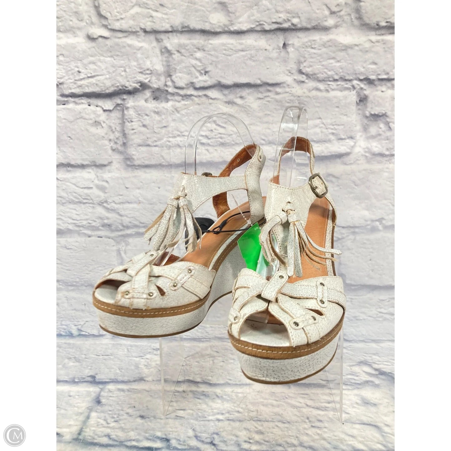 Sandals Heels Wedge By Anthropologie In White, Size: 9