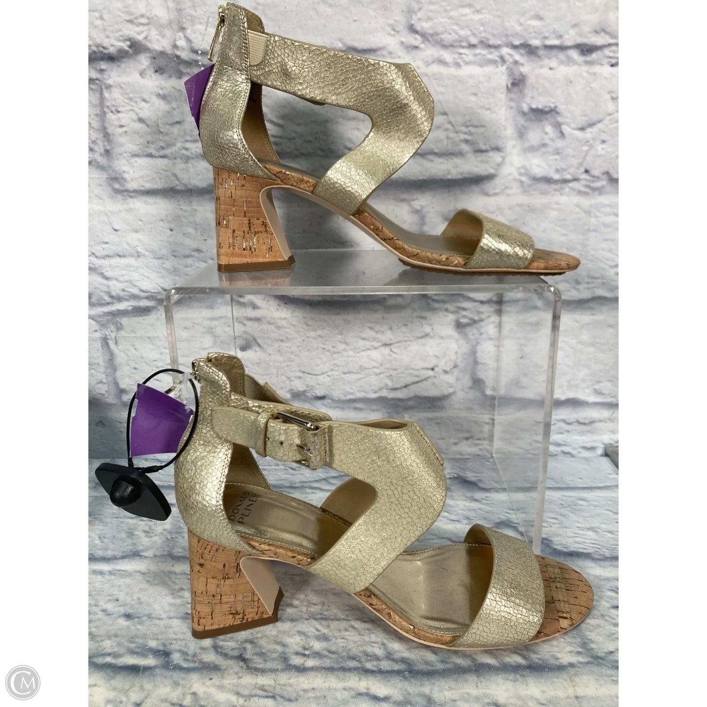 Sandals Heels Block By Donald Pliner In Gold, Size: 10