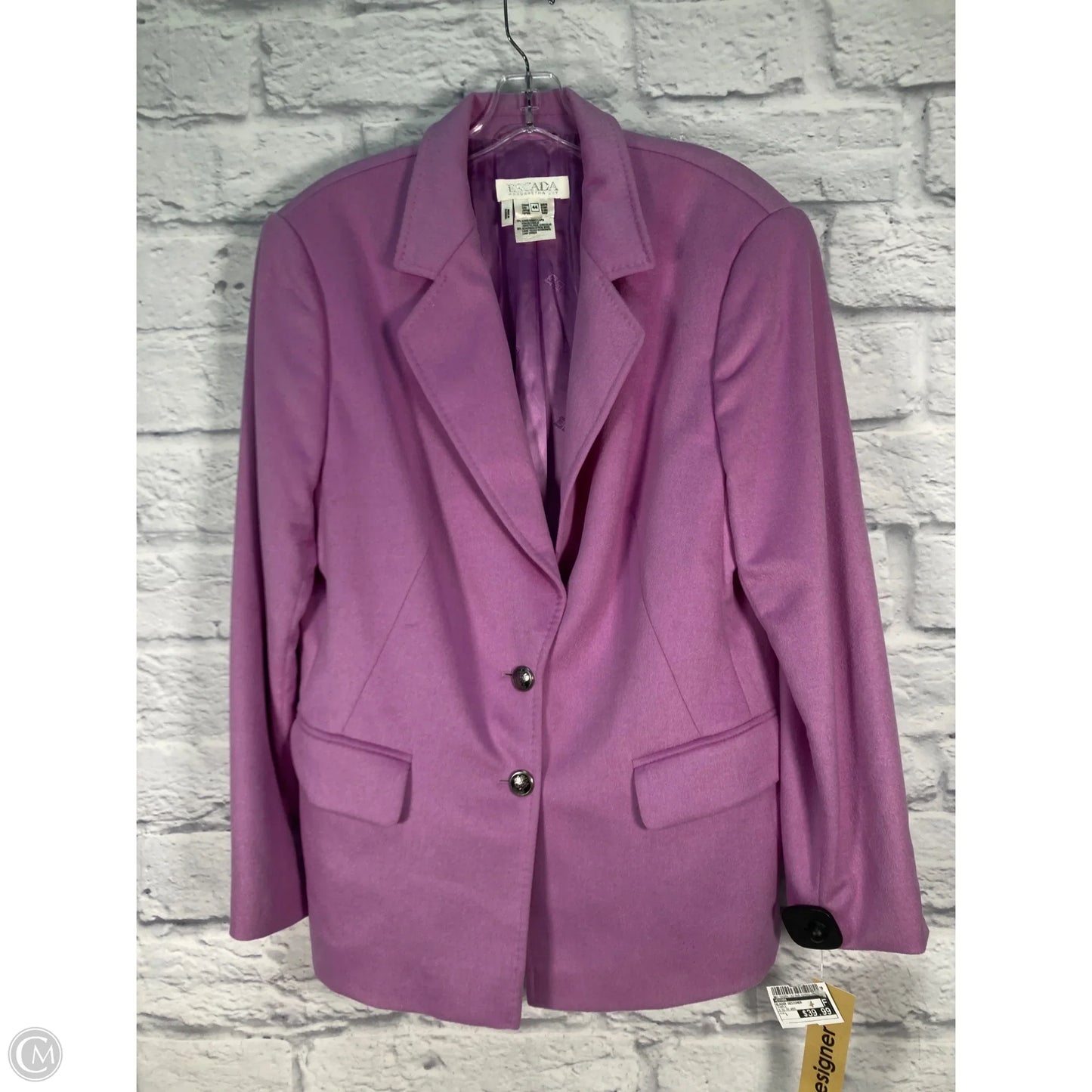 Blazer Designer By Escada In Purple, Size: L