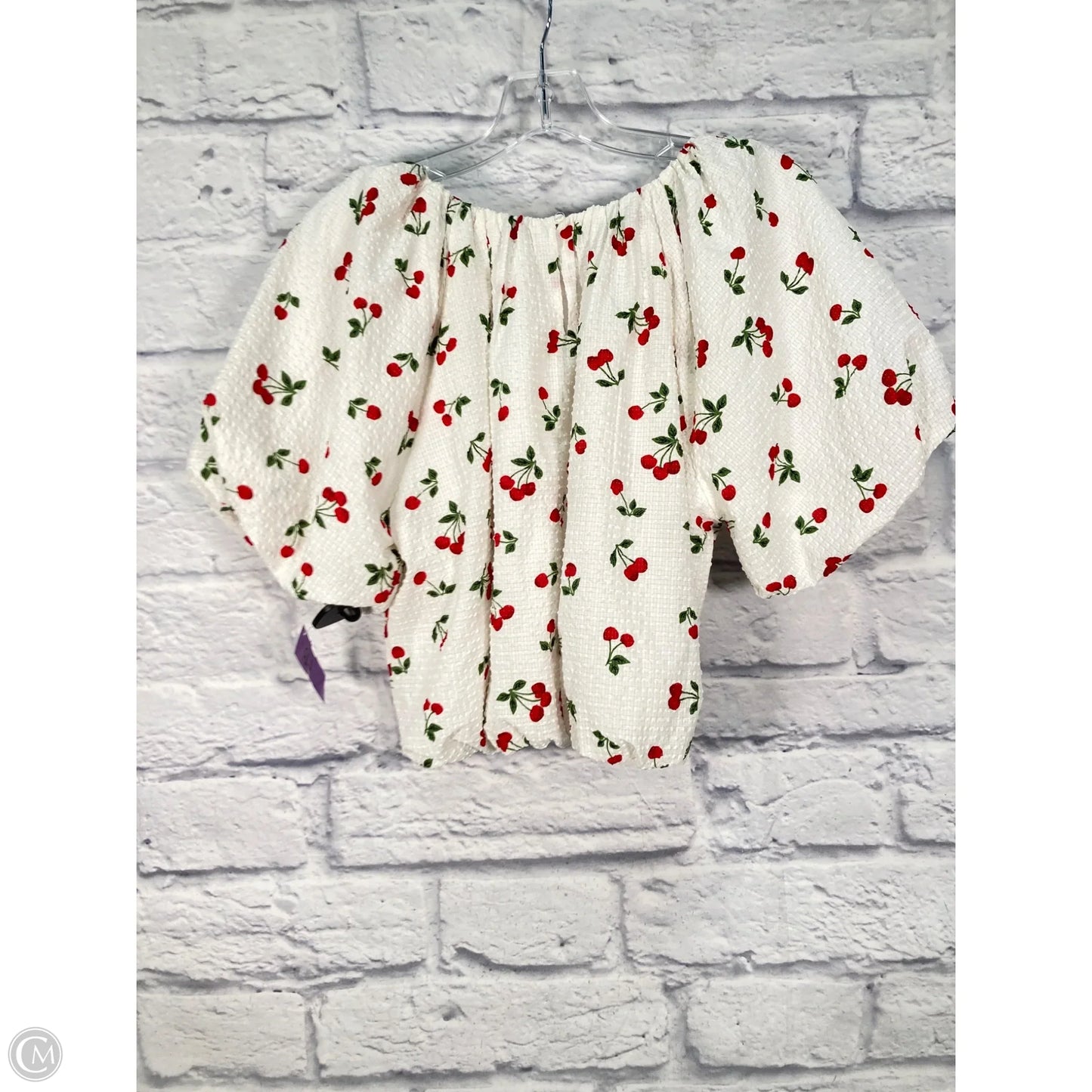 Top Short Sleeve By English Factory In Red & White, Size: S