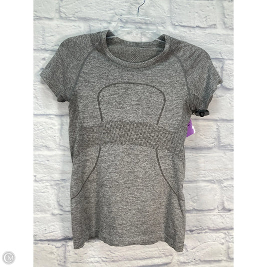 Athletic Top Short Sleeve By Lululemon In Grey, Size: S