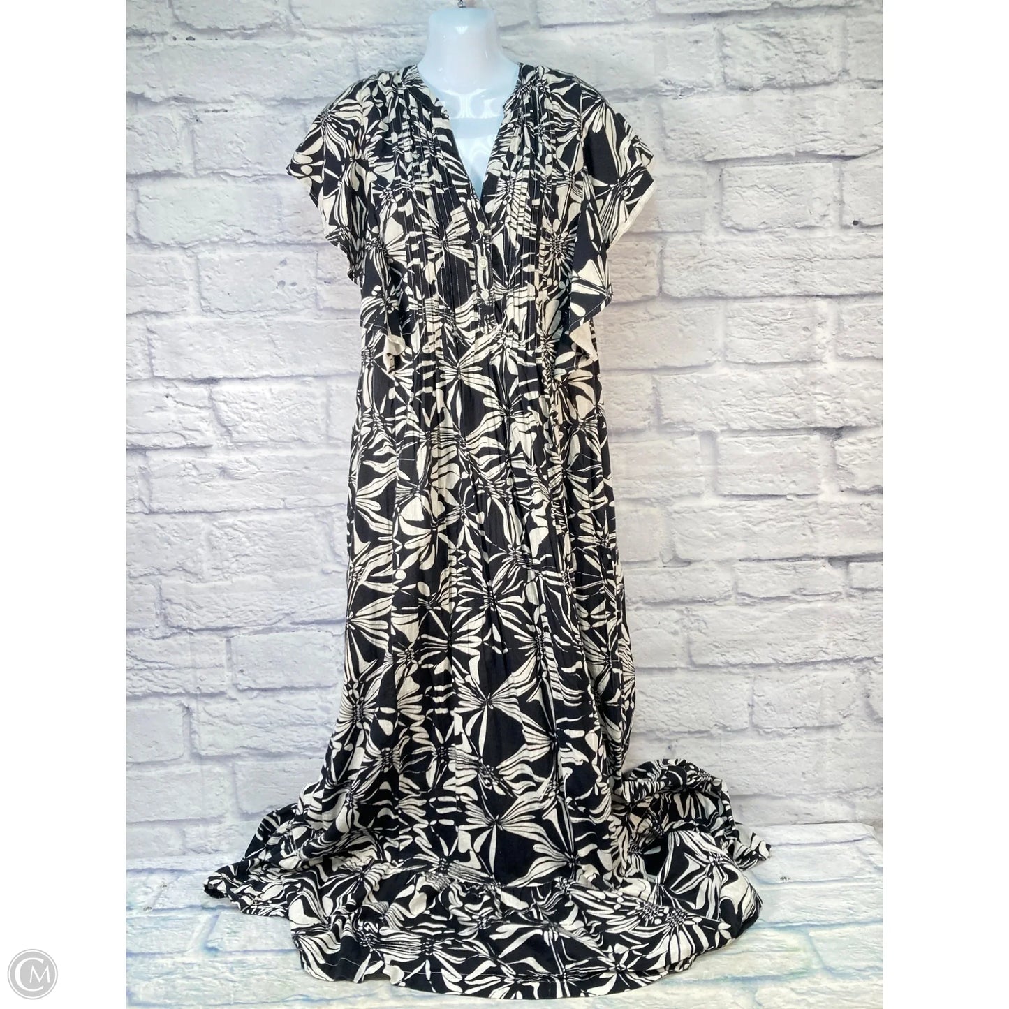 Dress Casual Maxi By Maeve In Black & Cream, Size: S