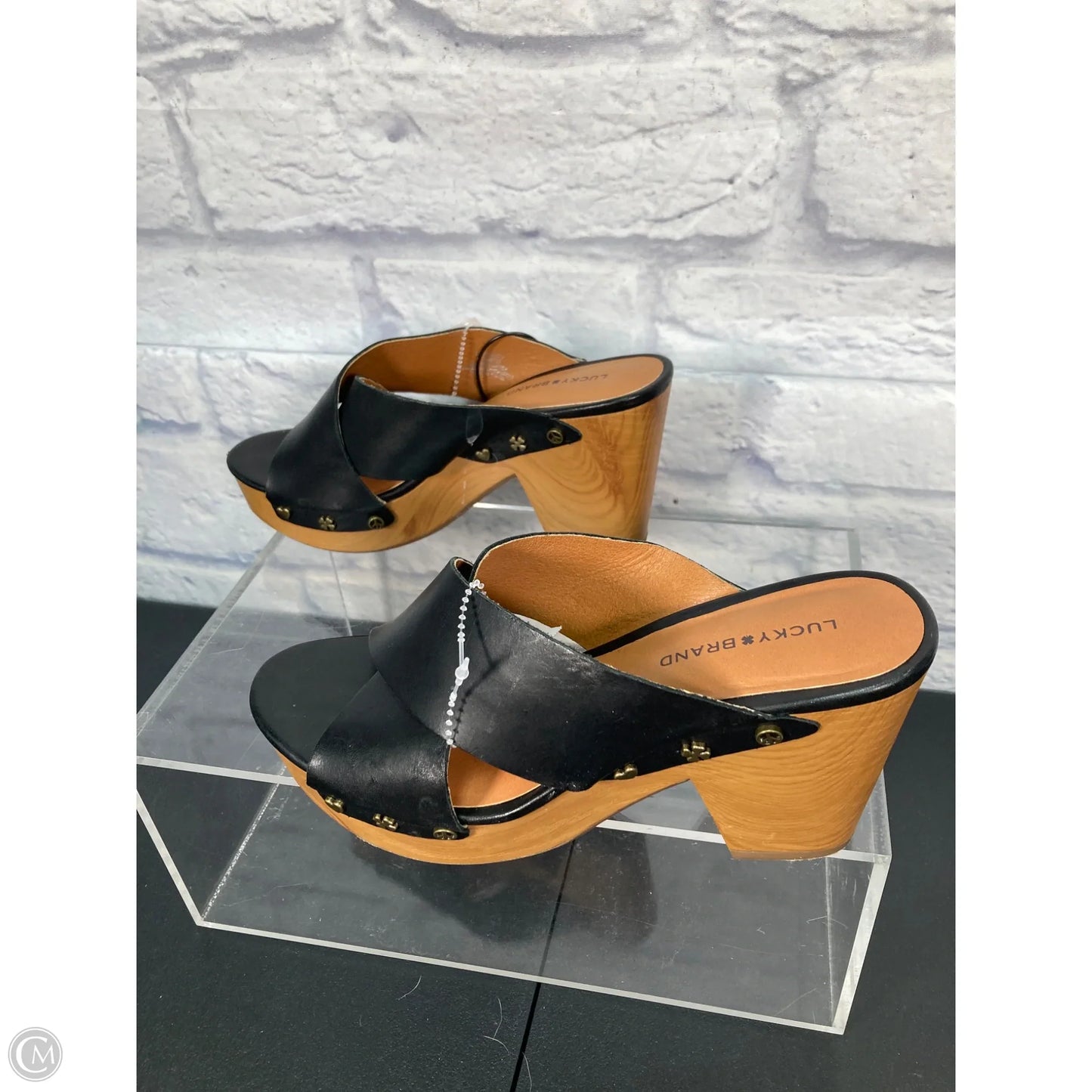 Sandals Heels Platform By Lucky Brand In Black, Size: 6.5
