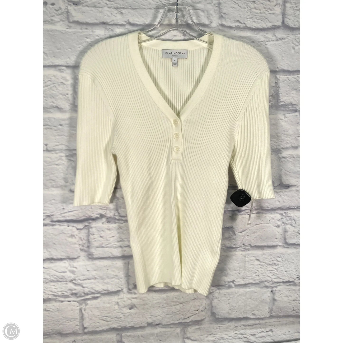Top Short Sleeve By Michael Stars In Cream, Size: M