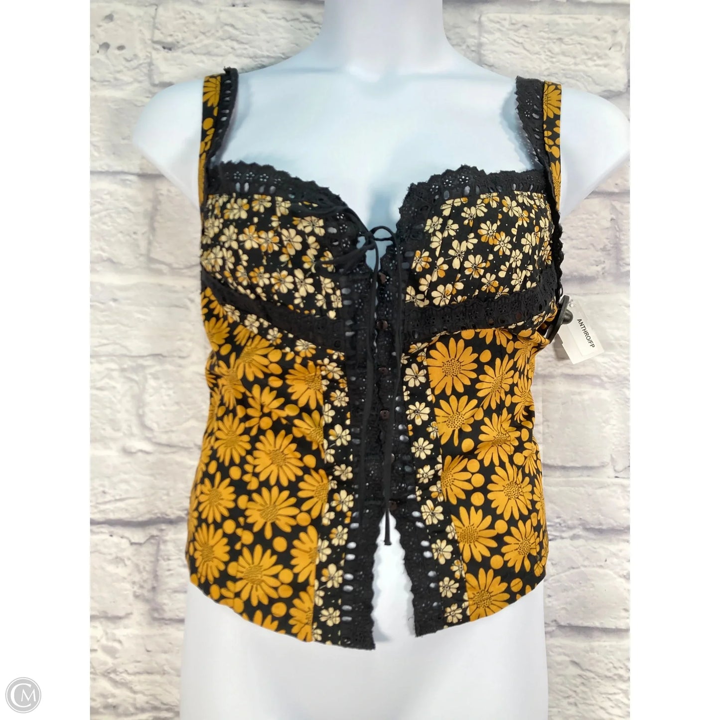 Top Sleeveless By Free People In Black & Orange, Size: L