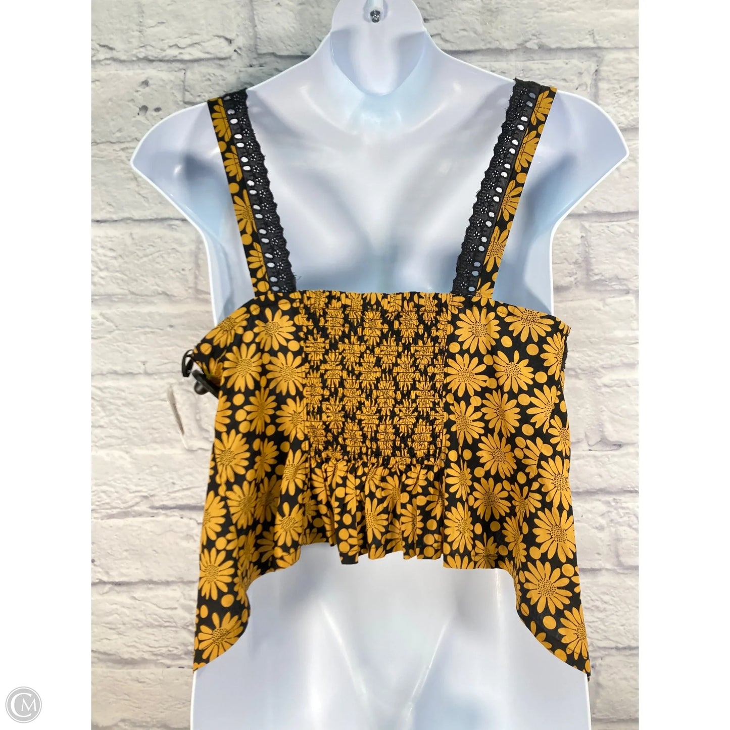 Top Sleeveless By Free People In Black & Orange, Size: L