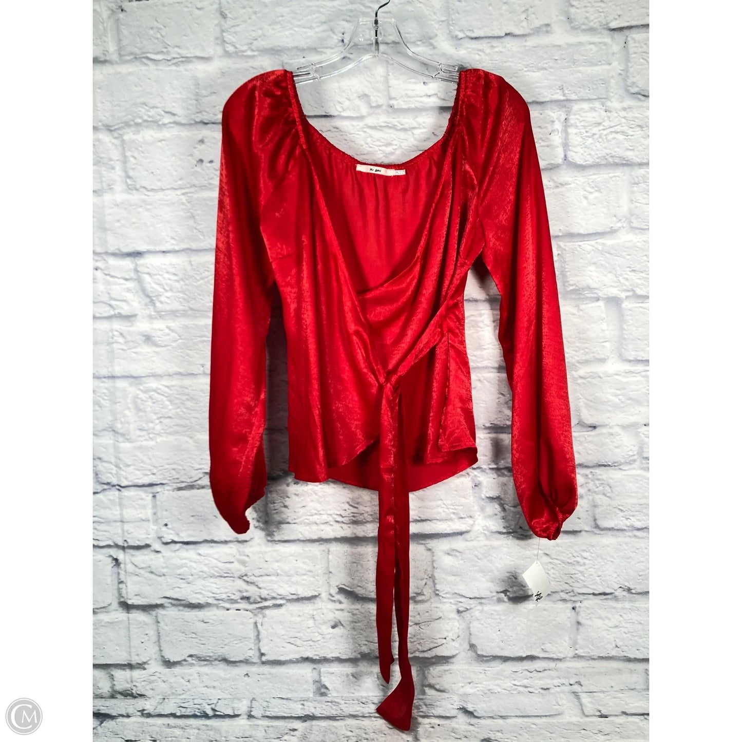 Blouse Long Sleeve By Francesca's In Red, Size: M