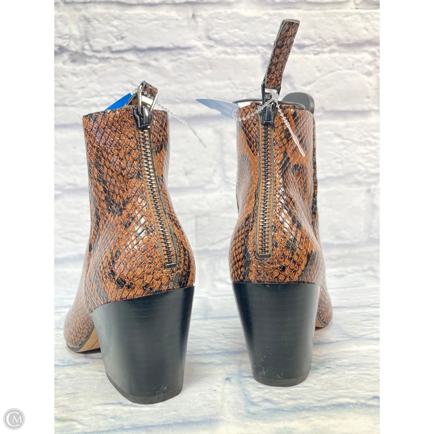 Boots Ankle Heels By Dolce Vita In Snakeskin Print, Size: 6.5