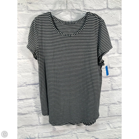 Athletic Top Short Sleeve By Lululemon In Striped Pattern, Size: L