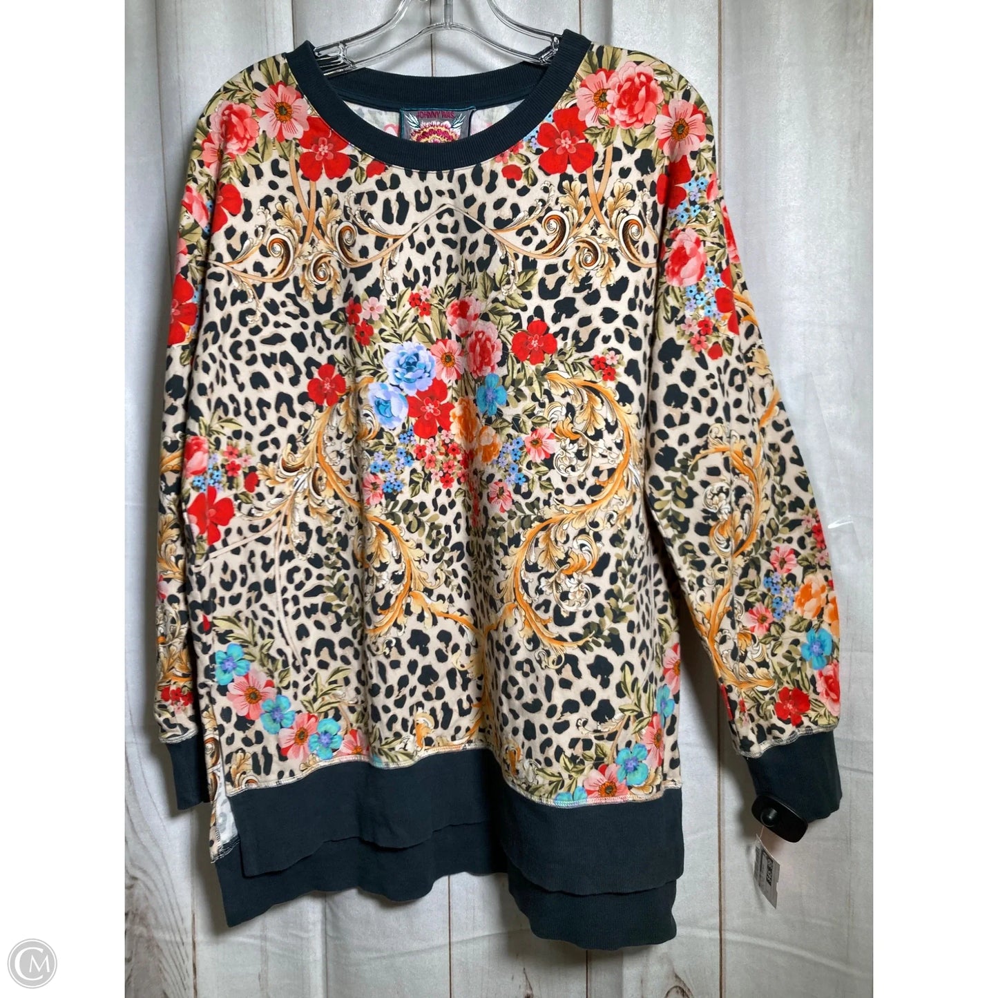 Sweatshirt Crewneck By Johnny Was In Animal Print, Size: S