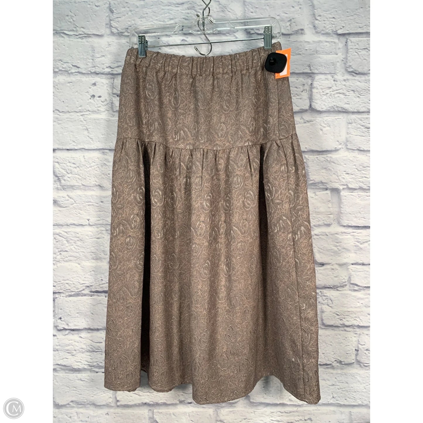 Skirt Midi By Current Air In Grey & Tan, Size: 8