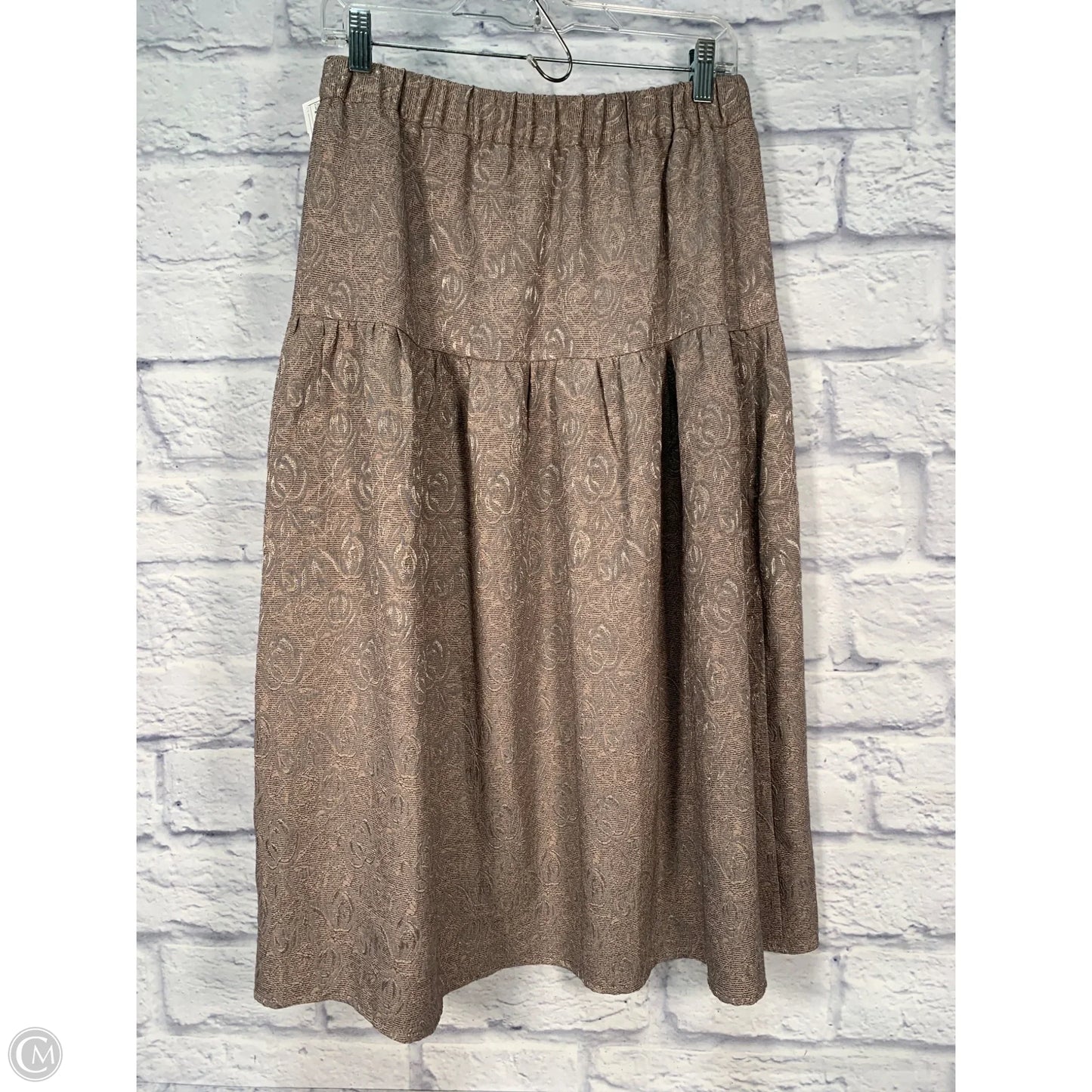 Skirt Midi By Current Air In Grey & Tan, Size: 8