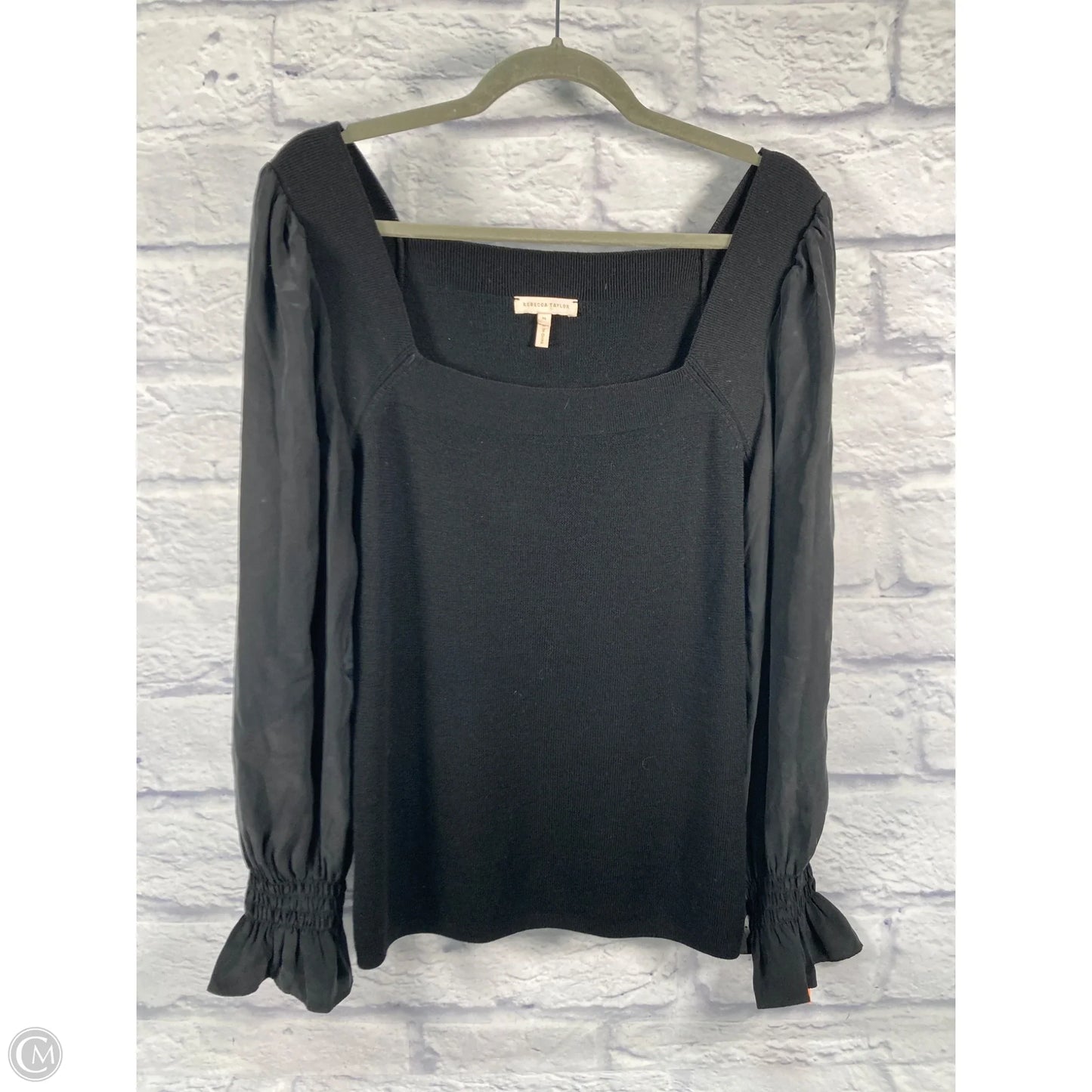 Top Long Sleeve By Rebecca Taylor In Black, Size: M
