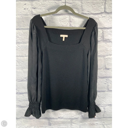 Top Long Sleeve By Rebecca Taylor In Black, Size: M