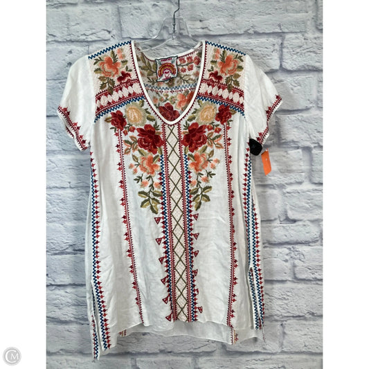 Tunic Short Sleeve By Johnny Was In White, Size: S