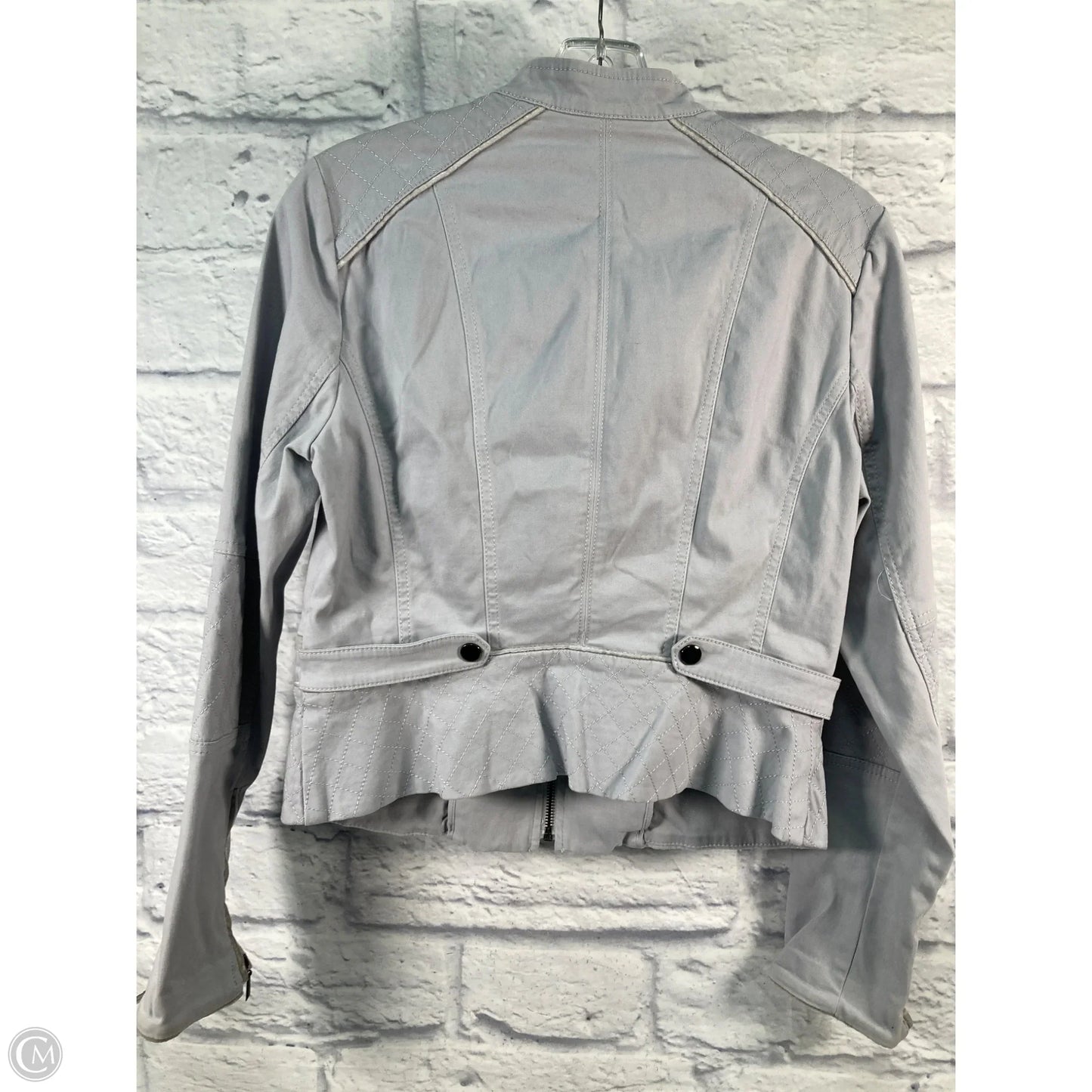 Jacket Moto By White House Black Market In Grey, Size: S