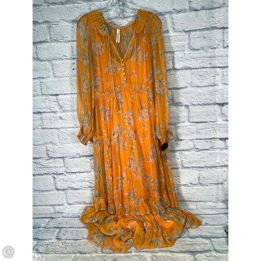 Dress Party Long By Anthropologie In Orange, Size: M
