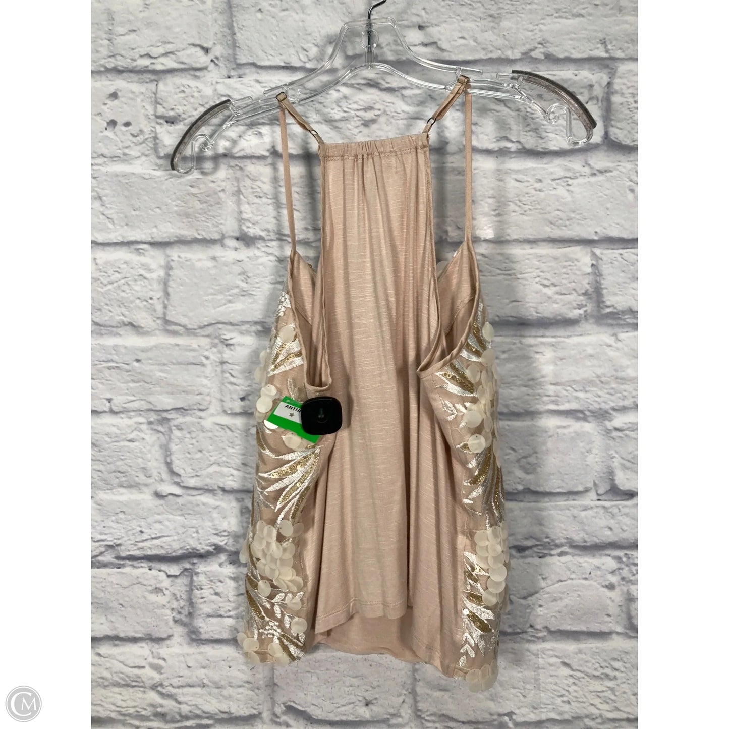Top Sleeveless By Porridge In Gold & Tan, Size: S