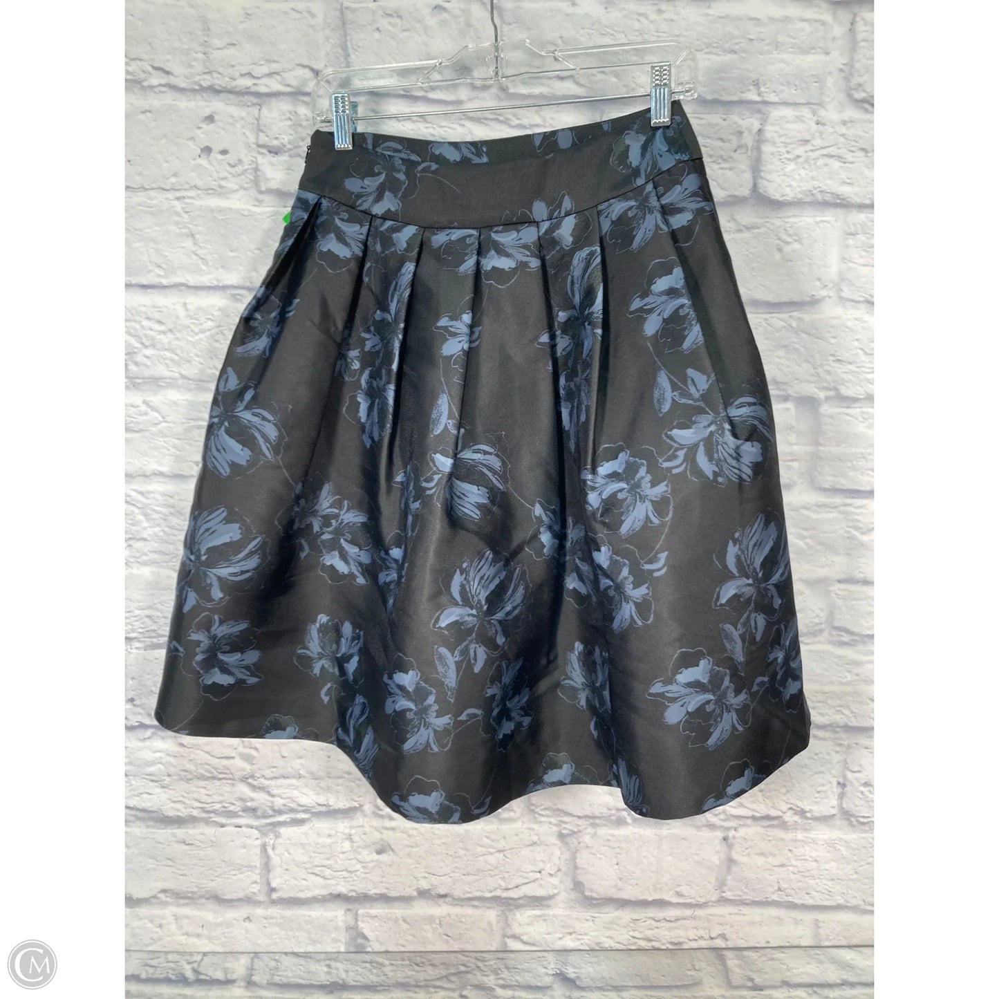 Skirt Midi By Ann Taylor In Black & Blue, Size: 4p