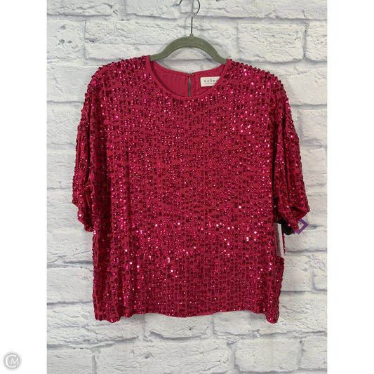 Blouse Short Sleeve By Velvet By Graham & Spencer In Pink, Size: L